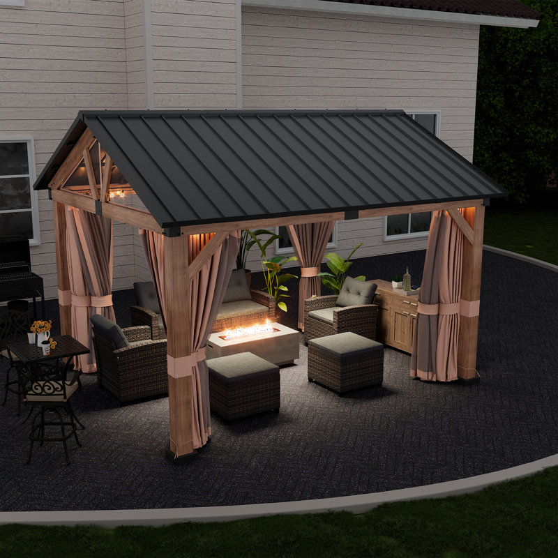 13 pi. L 11 pi. X P 11 pi. D Pavillon de jardin en aluminium