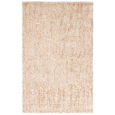 Hedon Natural Fiber Hand Woven Jute And Cotton Solid Color Rug