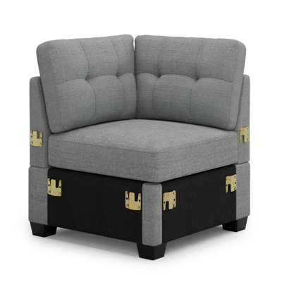 Chenille Corner Module Of Modular Sofa Sectional Sofa - Armless Corner Chairs