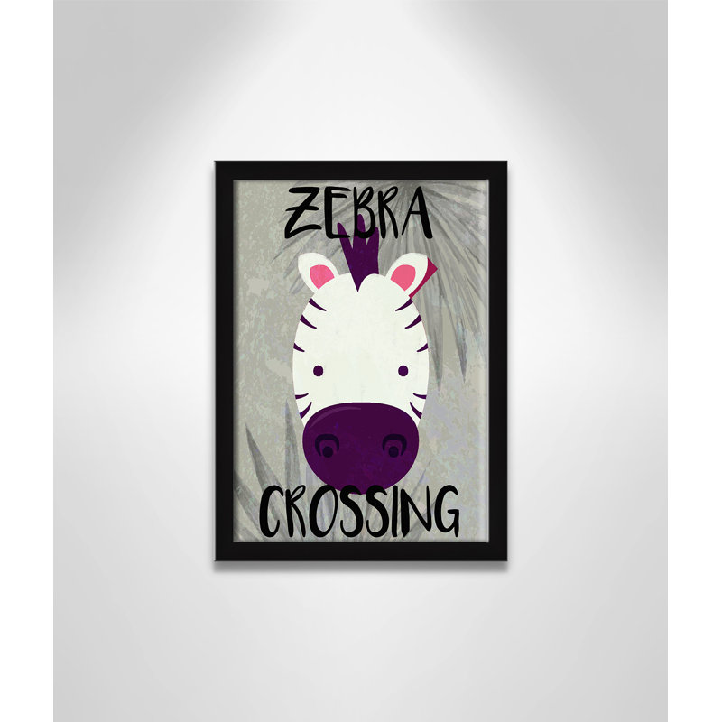 Impression sur papier Zebra Crossing, H 14 po x l 10 po x P 1,18 po, Encadré de boîte noir