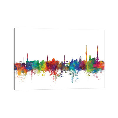 Stuttgart, Germany Skyline by Michael Tompsett - 1 Piece Wrapped Canvas Wall Art