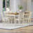 Farmhouse Rectangular Solid Wood Dining Table, Brown/White