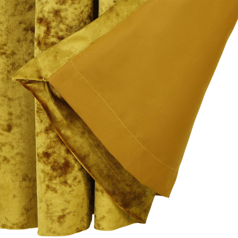 Reiban Room Darkening Curtain Pair, Ochre, 229cm Width x 137cm Drop