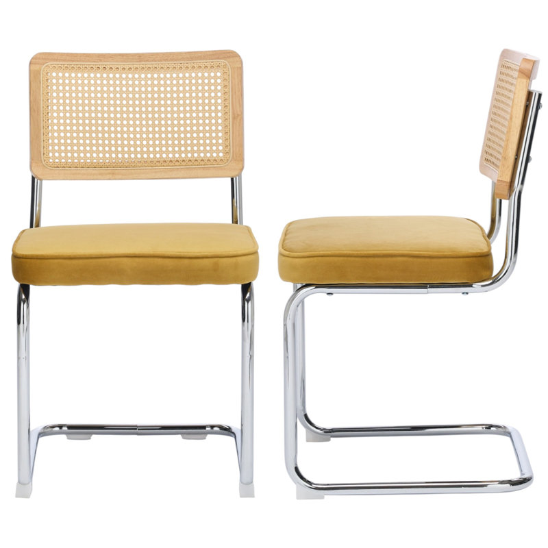 Chaises de salle à manger rembourrées Barnali, Or