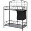 Banc de jardin avec design pliable, sac et housse de table de travail en métal, 5 crochets et tablette, ergonomique pour une plantation pratique, bureau noir, grande activité de jardinage sans effort sur le sol,