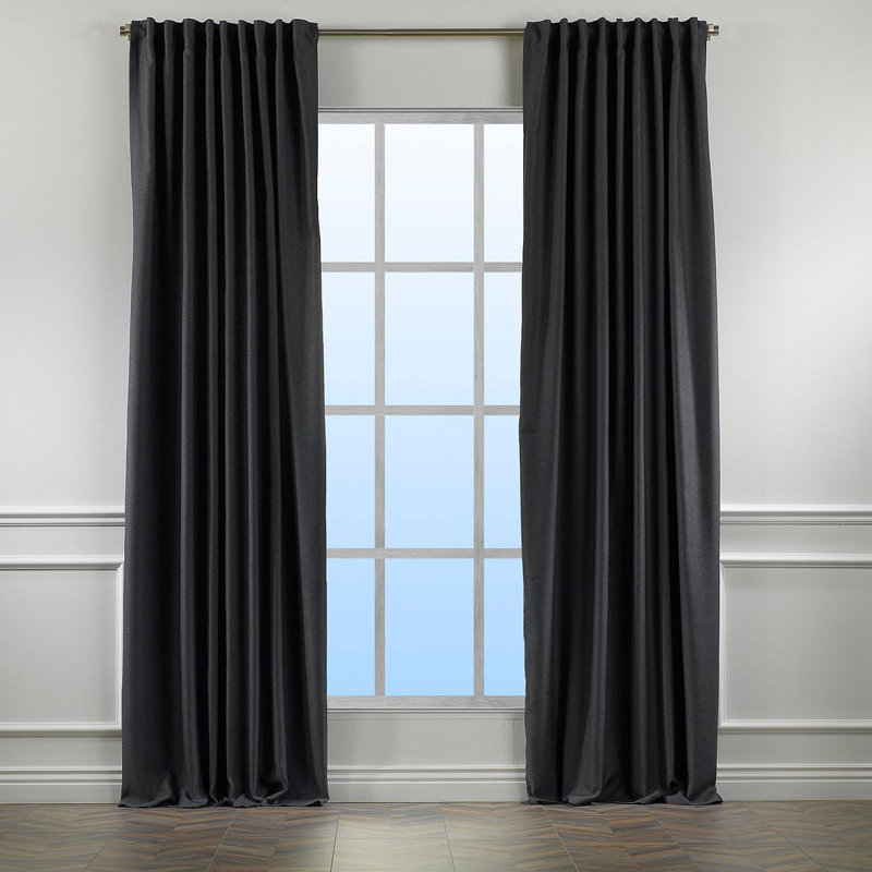 Room Darkening Single Curtain Panel, 130cm Width x 295cm Drop, Anthracite