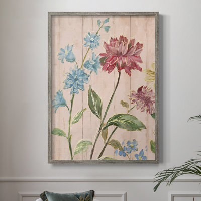«Wildflower Flutter I», reproduction encadrée - bois massif 47721
