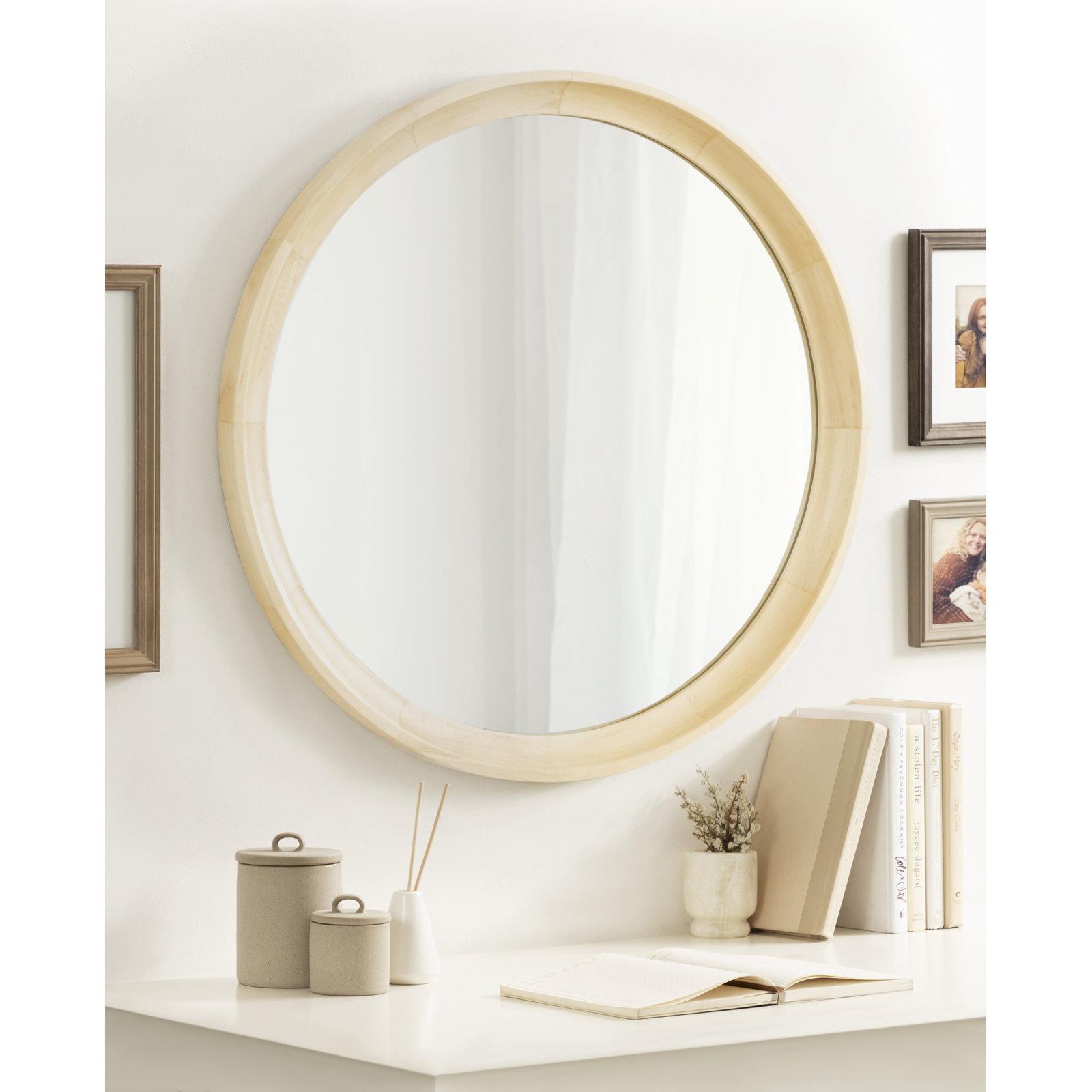 Zoie Wood Mirror, 30" x 30", Natural