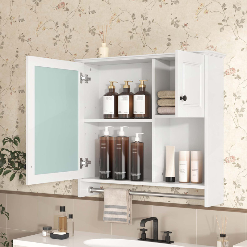 Armoire de salle de bain murale polyvalente avec miroir et plusieurs options de rangement