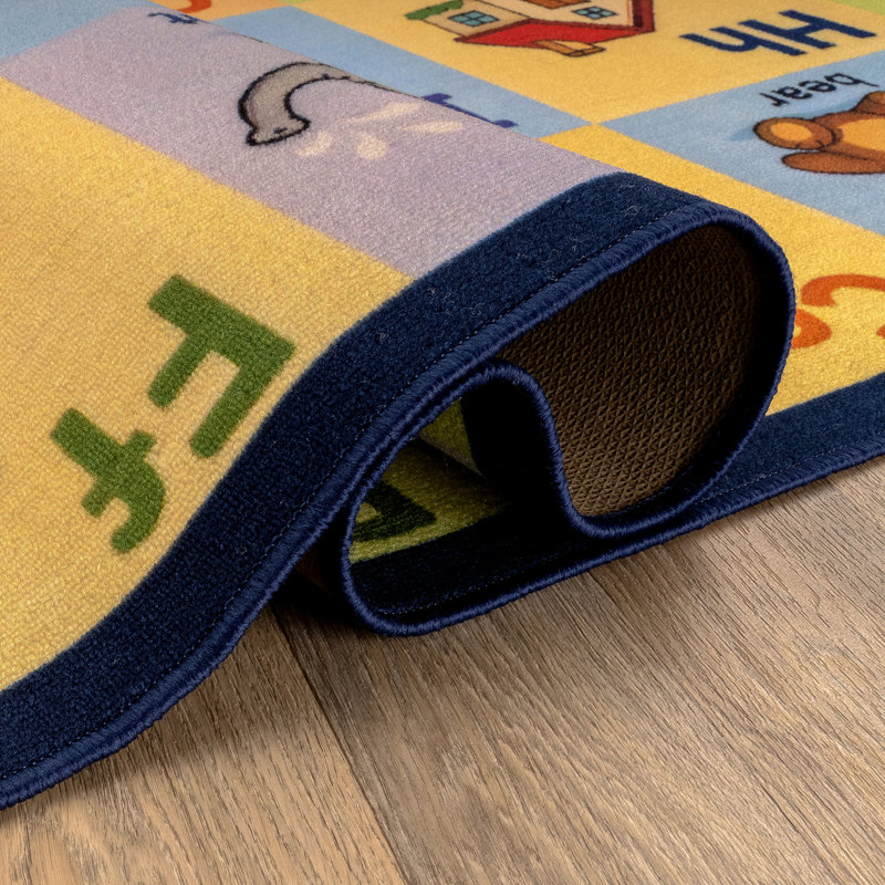 ABC Alphabet Grid, panneaux pastel, tapis pour enfants, multi, envers antidérapant, 3'x5'
