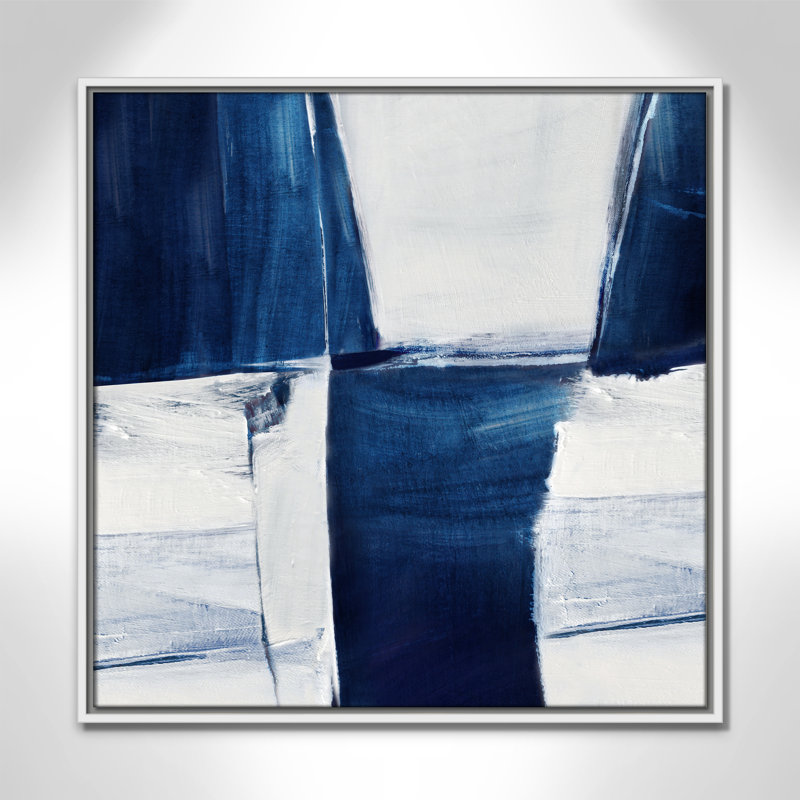 «Blue Midnight Plateau II» par Judith Shapiro, H 25,5 po x l 25,5 po, Blanc