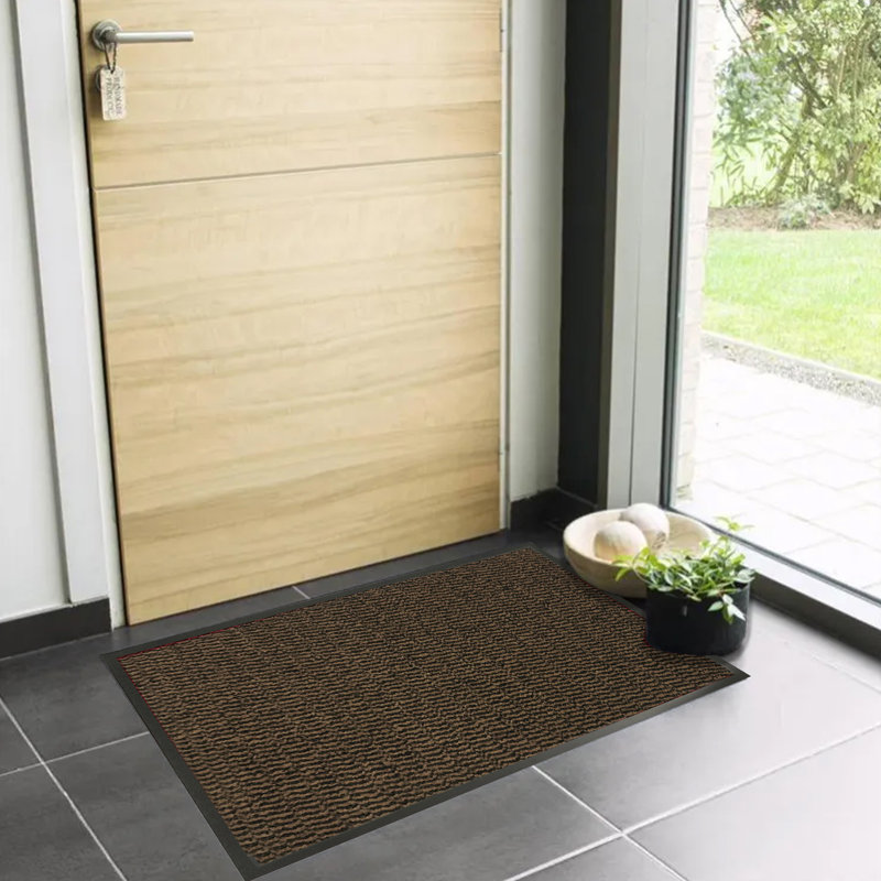 Tapis d'entrée intérieur antidérapant Lisa, L 32 po x L 47 po, Brun clair
