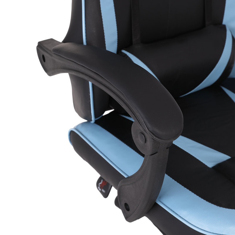 Reclining Ergonomic Faux Leather Swiveling PC & Racing Game Chair with Footrest, Pink, 46.46" H x 18.89" W x 19.92" D