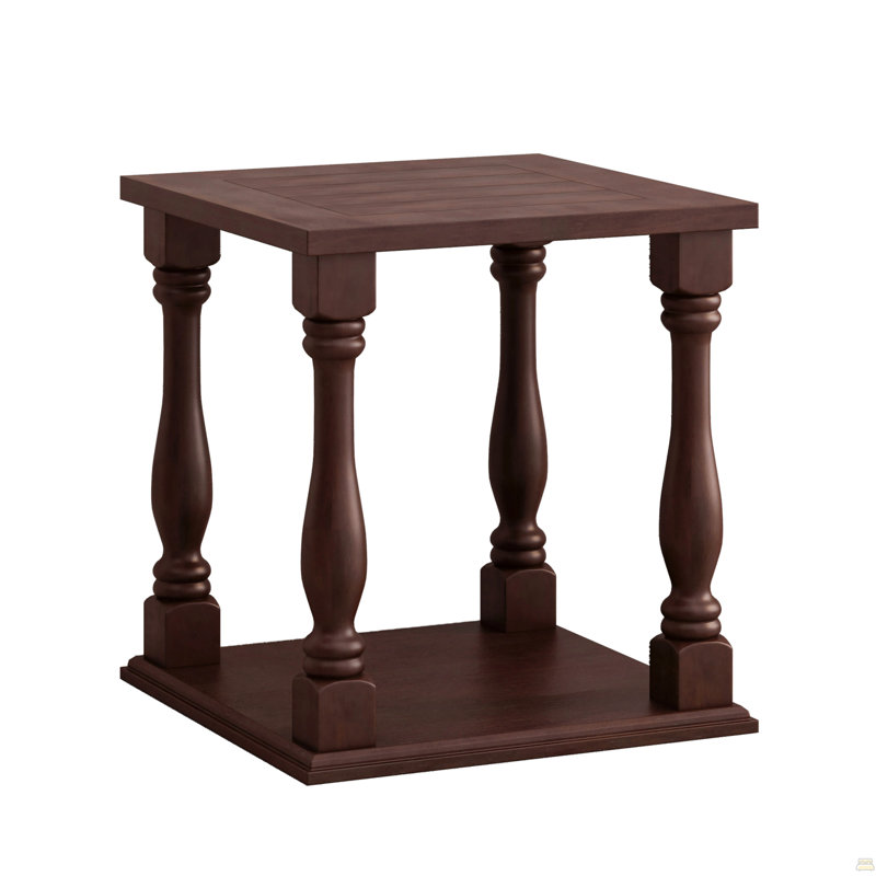 Coffee Colored Side Table With A Rubbed
