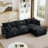 L-Shape Chenille Sectional Couches with Movable Ottoman-965963759