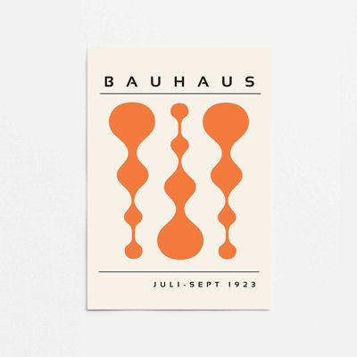Orange Retro Bauhaus, reproduction d'affiche dans un cadre