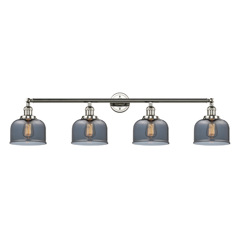 Éclairage de salle de bain à intensité variable 4 lumières Chappelle, Polished Nickel