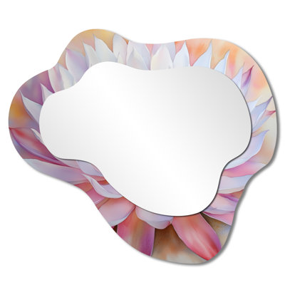 Large Minimalist Decorative Wall Mirror – Cactus Flower of the Utah Desert, Metal Print