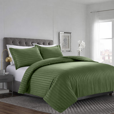 Imperial Homeware London Microfiber Striped Duvet Cover Set with Pillowcases Included