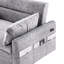 Lit escamotable gris confortable avec mousse haute réglable 55,1 po, ports, 2 coussins, teinte de rangement-1220282316