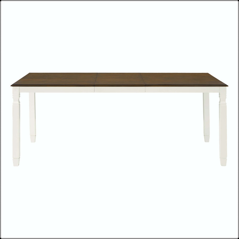 Table de salle à manger extensible de style campagne moderne en brun et beige