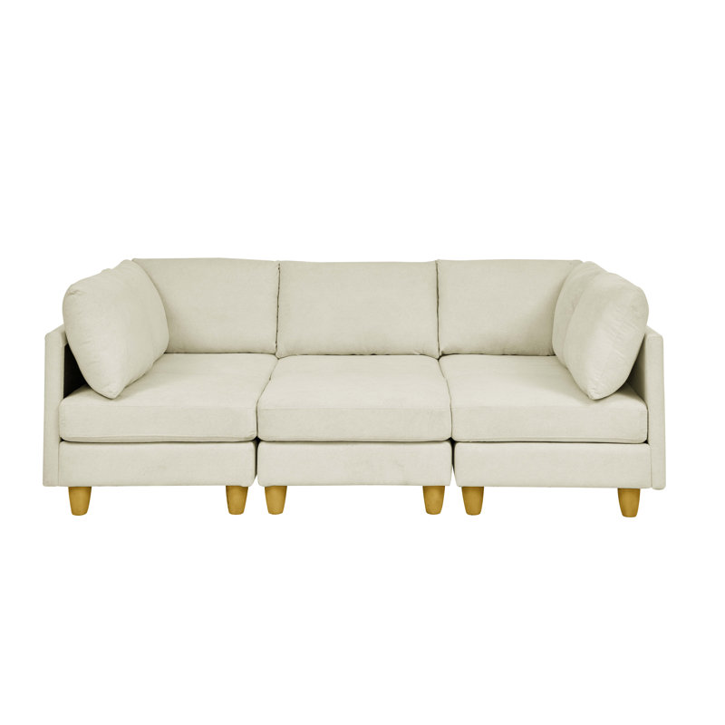 Barncombe Modular Sectional, Beige Polyester Blend