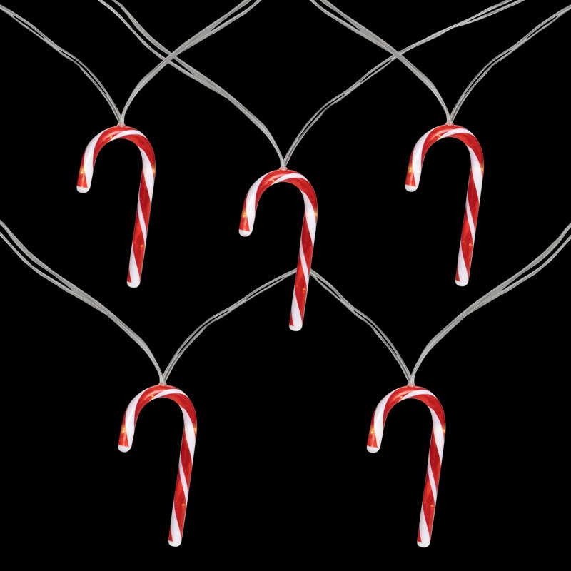 Battery Powered Warm White LED Christmas Candy Cane Lights