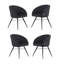 Goddard 4 Person Dining set - a Rectangular Extendable Dining Table with Metal Legs and a Set of 4 Quilted Velvet Dining Chairs for Dining Room - Modern Dining Table Set-1092275647-1092275644