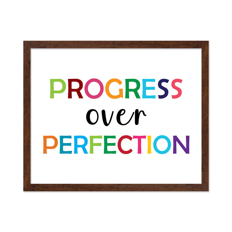 Progrès par rapport à la perfection, Affiche, H 12 po x l 16 po, Encadrement brun