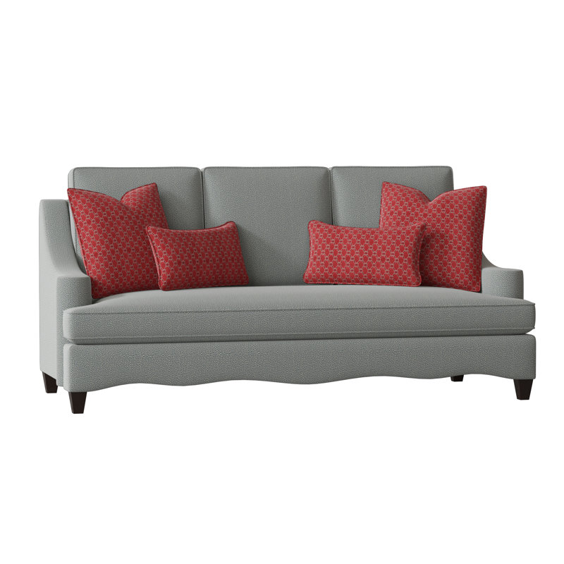 Atlantic Sofa, Maya Cyan, American Walnut, Amelia Azalea