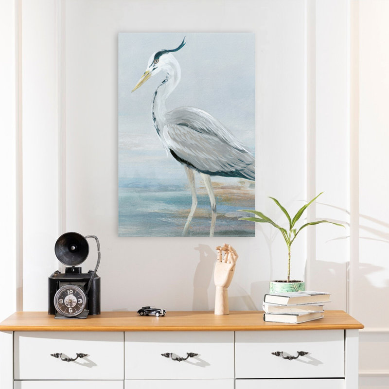 Oiseau et héron, héron côtier II, art, H 24 po x l 16 po