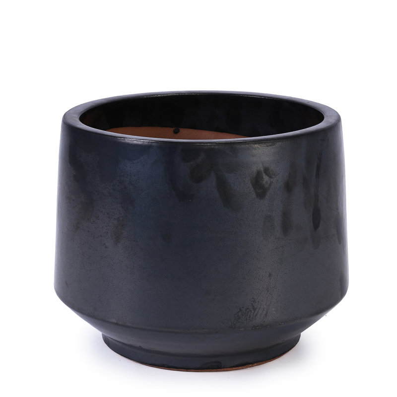 3 Piece Antique Gray Ceramic Flower Planter Group, All-Weather For Indoor And Outdoor Spaces, Drainage Hole Root Health, 14.88" X 10.81" Size Flowerpot , Pieces, Modern Style Various Heat Frost ,