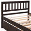 Twin Bed With Trundle, Platform Frame Headboard And , No Box Spring Needed For Small Living Areas In Bedroom, Pull - Out Trundle Guest Bed, Space Saving Concept, Pine, Quick Assembly Great Limited