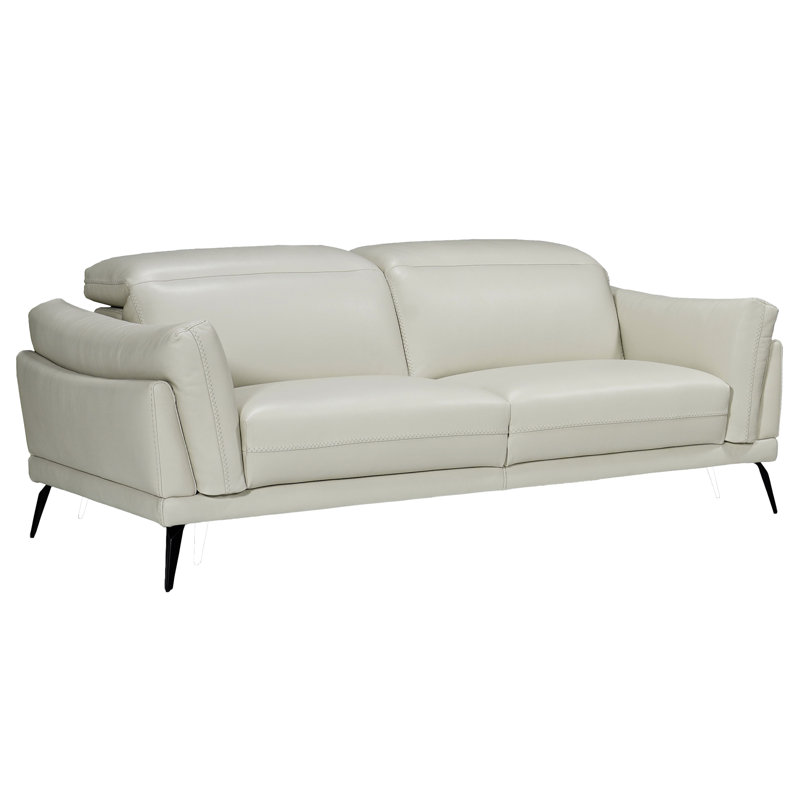 Dayse Leather Loveseat, Gray
