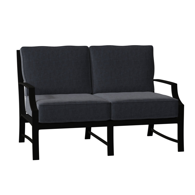 Seal Cove Outdoor 2 - Seat Loveseat, Textured Black, Canvas Spa Sunbrella® Canvas