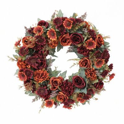 18 inch Artificial Fall Floral Wreath