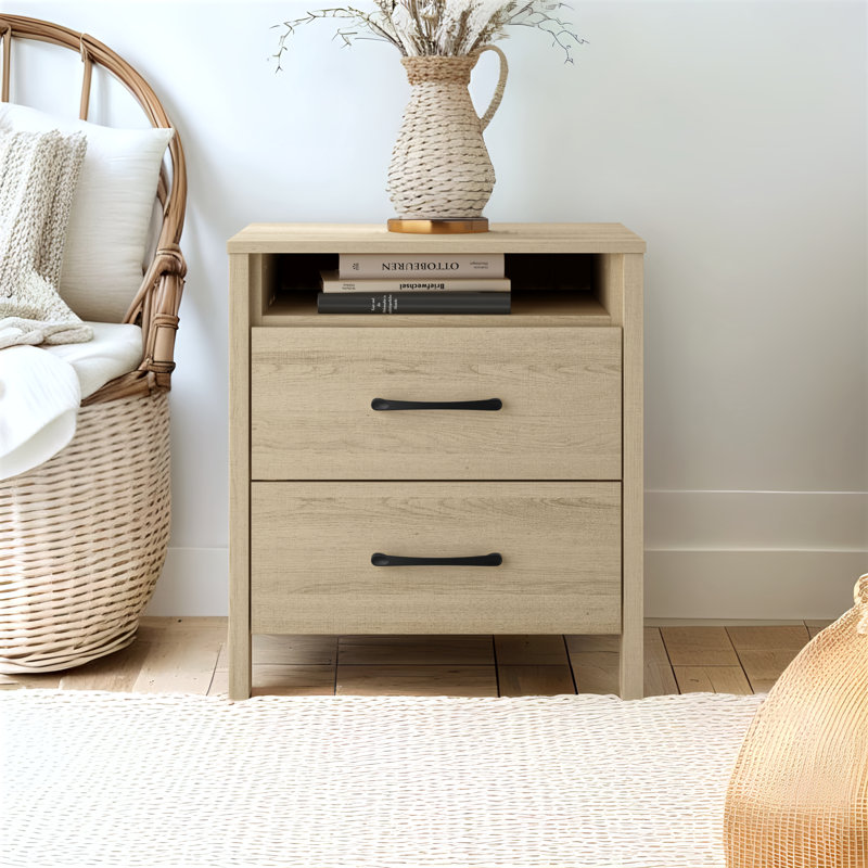  Allysyn 22.7" 2 Drawer Nightstand, Oslo Oak, Individual