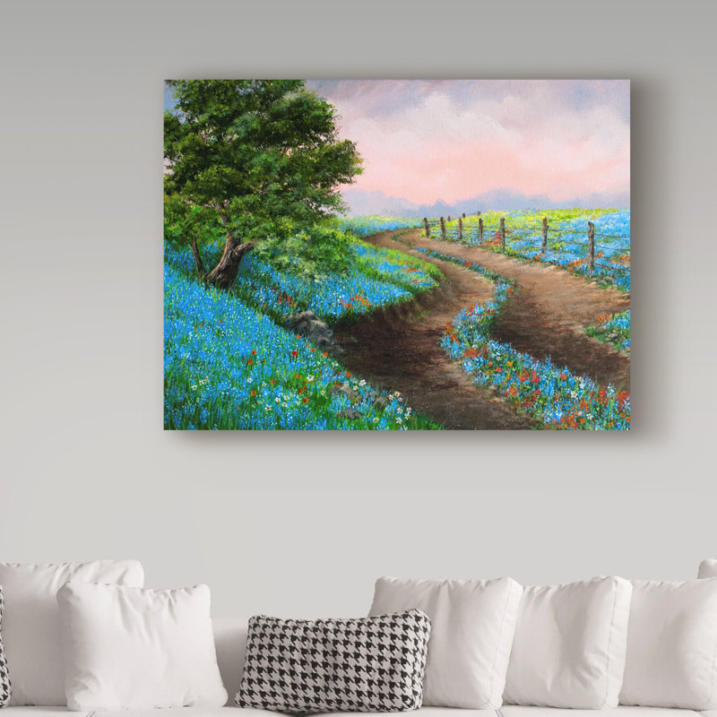 «Bluebonnets» de Dartis, reproduction sur toile tendue, H 24 po x l 32 po