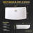 Molly Series 23 In. Rectangular Ceramic Vessel Sink Basin In Glossy White With Curved Edge For Countertop Bathroom Vanity