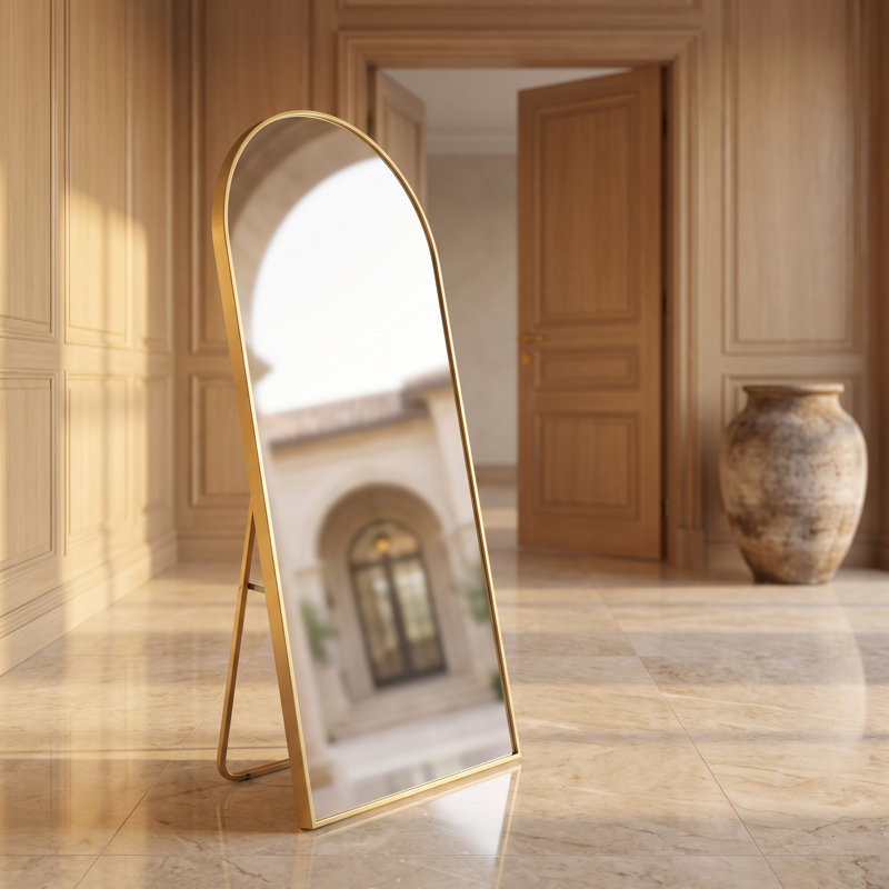 Miroir de plancher pleine longueur en aluminium, 19''×58'', Doré