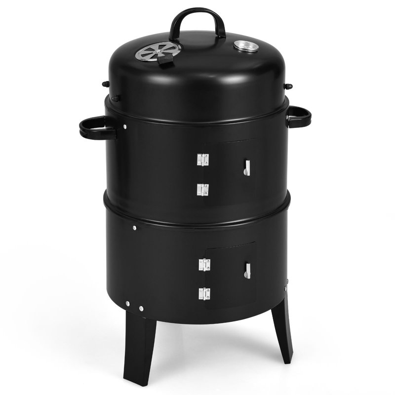 Dakota Fields Alaki 51cm W Grill / Smoker Combo Gas & Charcoal Combo Grill