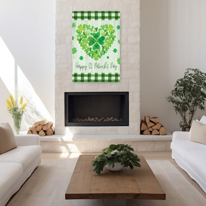 Happy St. Patrick's Day Abstract Contemporary Spring Art, 48" H x 32" W
