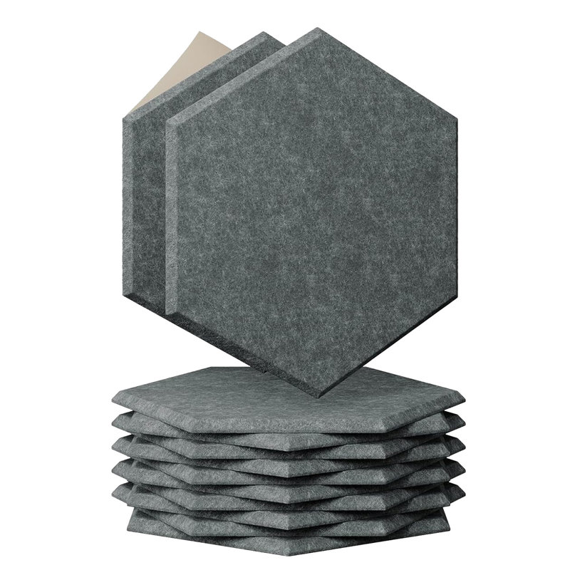 Paquet de 12 panneaux muraux auto-adhésifs Hexagon, Grey