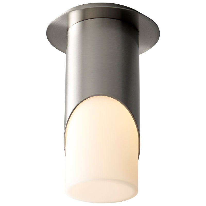 Allemans Glass LED Flush Mount, Satin Nickel