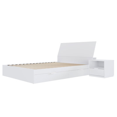 Ensemble de chambre à coucher avec rangement double 3 pièces Glenam,