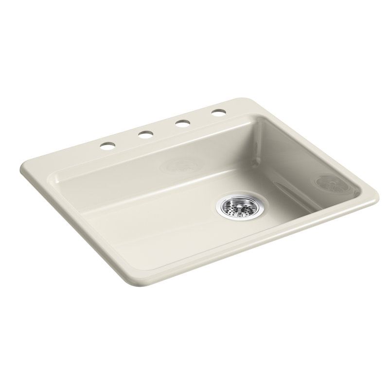 Riverby 25" L x 22" W Drop-In Kitchen Sink, Cashmere