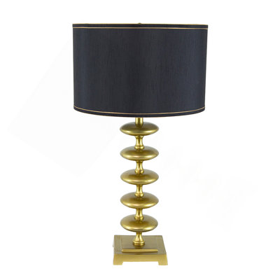 Lampe de table en or 16 x 16 x 29,8 po avec disque contemporain