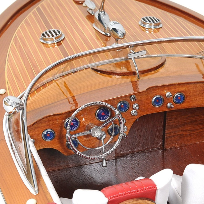Bateau miniature 15 "en bois brun Riva Aquarama