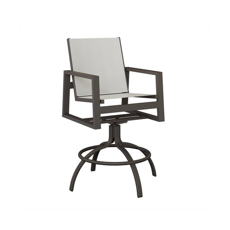 Chaise de bar berçante en graphite Berlin, Graphite moucheté, Noir luxe