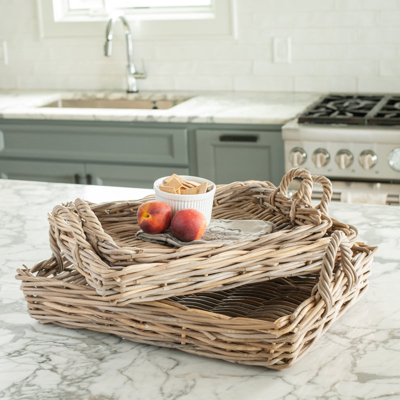 Andella Handwoven Rattan Tray Set
